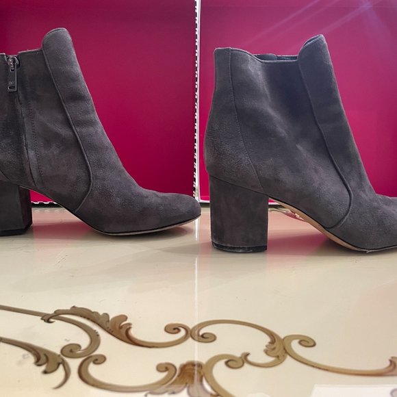 Diane von Furstenberg Lari 8.5 dark grey suede bootie - Picture 1 of 8